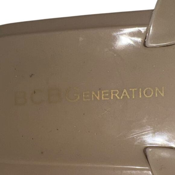 BCBGeneration Beige LIMA Jelly Bow Sandals Flat Flip flop Size 9 - Picture 7 of 11